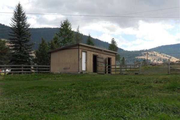Exterior view of shed in yard