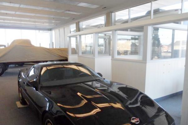 Corvette parked in showroom